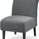 Armless Accent Chair Cover Soft Armless Chair Slipcover Teddy Accent Chairs Covers Without Arms Anti-Scratch Slipper Chairs Slipcover for Living Room/Hotel Décor (Grey, 1, Large)