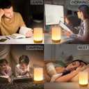 Touch Bedside Lamp, Dimmable Night Light for Baby Nursery, 13 RGB Colors & 5 Brightness Levels, Portable Rechargeable Table Lamp for Nightstand, Kids, Bedroom, Office, Camping
