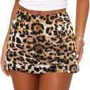Womens Mini Skirt Short Skorts Mid Rise Bodycon Y2k Sexy Pencil Skirts Shorts with Elastic Waist (M)