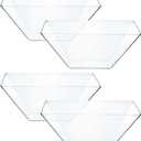 PLASTICPRO Disposable Square Plastic Small Clear Serving Bowls Extra Heavy Duty for Party's Snack or Salad Bowl, Elegant Pack of 4