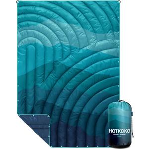 Camping Blanket,Lightweight Puffy Printed Camping Blanket Packable Outdoor Blanket for Camping,Traveling, Stadium, Hiking, Picnics (52x75", Blue Laminar Mountain)