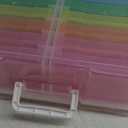 novelinks Transparent 4" x 6" Photo Cases and Clear Craft Keeper with Handle - 16 Inner Cases Plastic Storage Container Box (Multi-colored) (multicolored)
