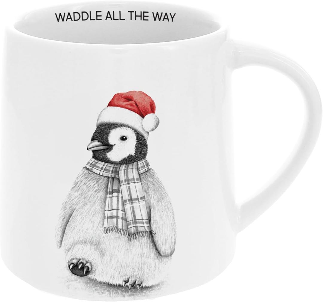 Pavilion Gift Company - Waddle - 17 oz Mug Coffee Tea Penguin Arctic Christmas Holiday Drinkware Kitchenware