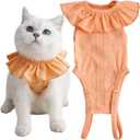 Cat Recovery Suit for Abdominal Wounds and Skin Diseases,Breathable Surgical Recovery Shirt After Surgery Wear Anti Licking Wounds,E-Collar Alternative for Female Cats Kitten, M