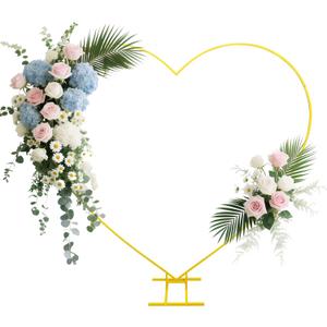 Heart Shape Wedding Arches,Metal Wedding Balloon Arch Stand, Love Balloon Column Arch Frame for Wedding,Valentine's Day, Engagement and Birthday Party Decor