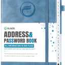 Address Book with Alphabetical Tabs, Large Hardcover Password Book, Address Organizer Keep Track of Phone Numbers, Special Days, Birthdays, Anniversaries and Notes(7x 10, Blue Grey)