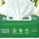 Unscented Pet Grooming Wipes - Natural Bamboo Fiber - Cleansing Wipes for Dog & Cat - Soft & Caring for Sensitive Skin - Durable & Tear Resistant for Paw, Coat & Bum Freshening - 100 Count