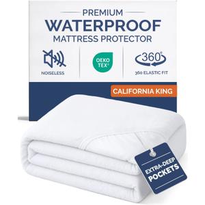 Cal King Mattress Protector Waterproof - Mattress Cover Cal King Size Bed - Bed Protector Waterproof - Absorbent Fitted Sheet up to 16" Deep Pockets - Soft, Breathable and Cooling - Machine Washable