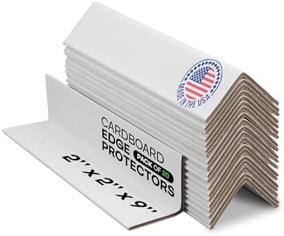 IDL Packaging 2” x 2” x 9” Cardboard Edge Protector (Pack of 20) - Corner Protectors for Shipping, Storage, & Moving – Reinforced Corner Guard Protection for Pallets, Wall Corners, & Furniture