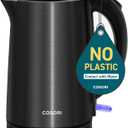 COSORI Electric Kettle, Cool-Touch Double Wall Stainless Steel Insulated, Automatic Shut Off & Boil-Dry Protection, Durable Tea Kettle Boiler & Heater, 1.5L/1500W, Black (1.6 Quarts)