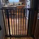 SHYUJAJIE 51.18 Inch Extra Tall Pet Gate, 29.5-43" Adjustable Wide Auto Close Dog Gates, Pressure Mounted Walk Through Tall Cat Gate for Doorways,Hallway,StairsBlack