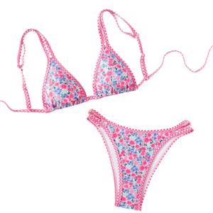 Summer Bikinis Sets for Women Two Piece Push Up Bikini Swim Suit Floral Print Bathing Suit for Women Multicolor
Size M