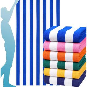 6 Packs Oversized 72x40 Inch Stripe Beach Towel Thin Set Extra Large XL Big Clearance Accessories Essentials Soft Super Absorbent Pool Travel Bath Swim Camping Towels Bulk Men Women Adults Gift