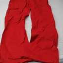 HUNGSON Mens Cargo Pants Drawstring Casual Hiking Pants Joggers Athletic Trousers Cotton Loose Straight Sweatpants for Men Red 32