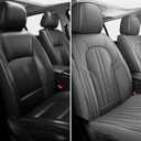 MINGBRON Car Seat Covers Front Seats, Comfortable Leather Car Seat Covers, Waterproof Front Seat Covers for Cars, Luxury Automotive Seat Protecor Covers for Most Sedans SUV Pick-up Truck (Gray)