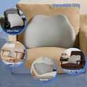 Memory Foam Lumbar Support Pillow Back Pain Relief Ergonomic Back Cushion for Office Chair Car Seat Gaming Chair Washable Cover Improves Posture Grey