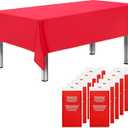 Sonluma 12 Pack 108" X 54" Red Premium Disposable Plastic Tablecloth for 8ft Long Rectangle Tables, Waterproof Covers for Indoor or Outdoor Events & Parties