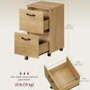 VASAGLE 2-Drawer File Cabinet, Small Rolling Filing Cabinet for Home Office, Printer Stand, for A4, Letter-Size Documents, 15.7 x 16.5 x 27.6 Inches, Straw Yellow UOFC040Y70