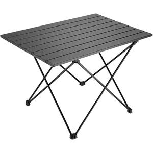 YIKANGHENG Folding Camping Table, 16 Inch x 13.8 Inch x 11.4 Inch Black Carbon Steel Foldable Table with Storage Bag for Home and Outdoors (S)