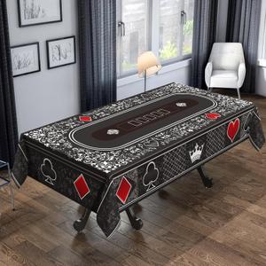 Cheerland Casino Tablecloth Poker Playmat Playing Cards Decorations Poker Night Table Mat Las Vegas Game Night Supplies Party Decor Playmat for Bachelor Party Game Night 9ft x 5ft