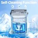 Antarctic Star Nugget Ice Maker Countertop, 34 lbs/Day Pellet Ice Machine with Self-Cleaning, Fast Ice Ready in 10 Minutes, Portable Ice Maker with Handle for Home, Office, RV, Camping(Black)