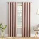 Sun Zero Barrow Energy Efficient Grommet Curtain Panel Pair Blush Pink 54" x 95"