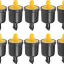 uxcell Pressure Compensating Dripper 5 GPH 20L/H Emitter for Garden Lawn Drip Irrigation with Barbed Hose Connector Plastic Yellow 50pcs