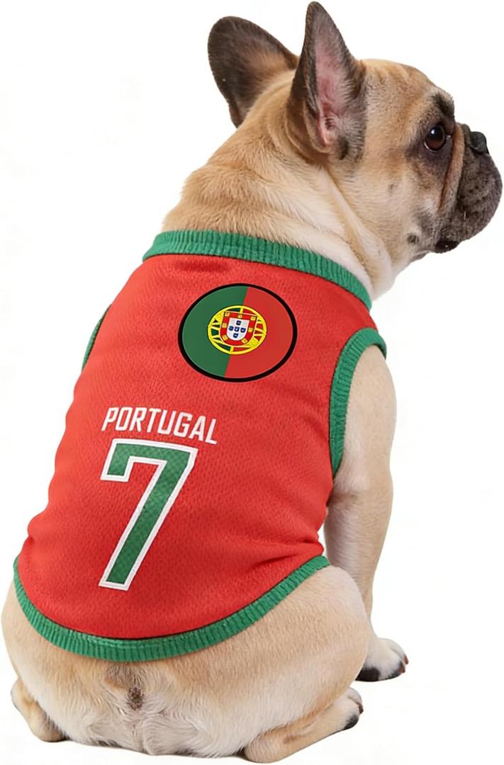 2026 World Cup Shirt for Dog, Soccer Jersey Pet Costume, Dog Jerseys for Small Medium Large Dogs, Football Shirt for Pets Red Large