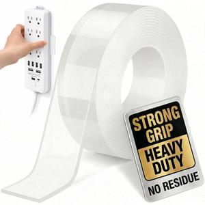 Bekhic Double Sided Tape Heavy Duty, Clear Mounting Tape Nano Double Sided Adhesive Tape,Picture Hanging Adhesive Strips (9.85FT)