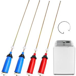 Upgraded WH16X10158 WH16X10159 Washer Suspension Rod Set 4PCS, For GE Hotpoint GTWN4250D0WS GTWN4250D1WS HSWP1000M3WW HTWP1400F1WW Washer Parts Suspension Rod and Spring Assembly Washing Machine