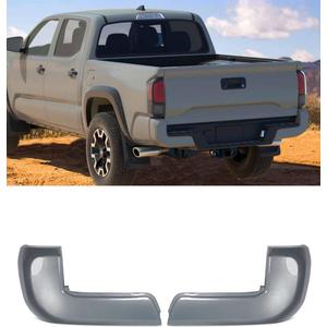 Rear Bumper End Cap Compatible with 2016-2023 Toyota Tacoma Rear Bumper Cover Replacement for TO1104131 TO1105131 W/O Parking Sensors Holes Cement Grey Cover Corner Extension Pair