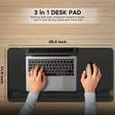 JIKIOU Large Mouse Pad with Wrist Rest, Desk Pad with Built in Wrist Rest, Waterproof Gaming Mouse Pad with Non-Slip Base for Typing Pain Relief Black 29.5x14.9 inch