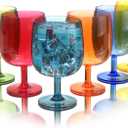 12 Ounce Plastic Wine Glasses Set Of 6,Unbreakable Acrylic Wine Glasses,Reusable Colored Plastic Goblets Stackable,Dishwasher Safe Bpa Free Ideal For Parties (Multi Color, 12 Ounce)