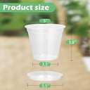 Orchid Pot, 8 Pack 5 Inch Orchid Pots with Holes and Saucers, Clear Plastic Flower Plant Pot for Indoor Outdoor Plants, Slotted Orchids Planter(5Inch)