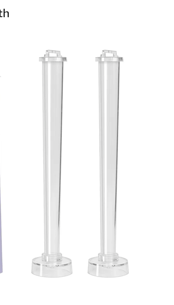 2-Pack Classic Tall Clear Plastic Pillar Candlestick Mold for Church Christmas Candlelight Dinner Valentine's Day (10.24inch)