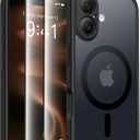 CAPRARO Magnetic Compatible with iPhone 16 Case, Upgraded [Full Camera Protection] [Compatible with MagSafe] Protective Translucent Matte Women Girl Phone Case Cover, Black