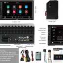 7" Car Stereo Double Din Touch Screen Car Radio Audio Receiver FM Radio Bluetooth Video Remote Control MP5/4/3 Player Android Phone Mirror Link USB/SD/AUX Hands Free Calling with Camera