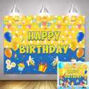 Cartoon Banana Birthday Backdrop 8x6ft Movie Theme Photo Background Boys Girls Happy Birthday Party Cake Table Decoration Banner