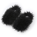 Unisex Fuzzy Faux Fur Slippers, Women's Fluffy Long Hair Sheep Faux Fur Slip on Slides, Girls Luxury Big Fluffy Outdoor Flat Slippers, Long Curly Hair Non-Slip Warm Home Slide Shoes, 40-41
