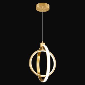 Modern LED Chandelier Gold Ring Pendant Light Fixtures 4000K Dimmable Height Adjustable Pendant Lighting for Dining Room Kitchen Island Bedroom Living Room Foyer1-Pack