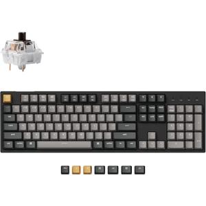 Keychron C2 Pro Wired Custom Mechanical Keyboard Full Size Layout QMK/VIA Programmable Macro White Backlit with Tactile Brown Switch OEM Profile Double-Shot PBT Keycaps for Mac Windows Linux