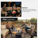 Surround Extension Table for Ninja Fireside360 Outdoor Heater & Fire Pit (OF100/OF101), Carbon Steel, 45.87" OD, Adjustable Legs, No-Drill Clamp Mount, 360° Wrap