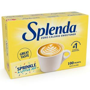 SPLENDA Zero Calorie Sweetener, 100 Count Packets (EXP 07/24/28)