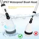 Electric Spin Scrubber Cordless Power Cleaning Brush with 8 Brush Heads Extendable Handle 3 Adjustable Size 2 Speeds IPX7 Waterproof for Bathroom and Kitchen