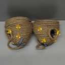 Hedume 2 Pack Bee Hive Decor with Loop, Mini Bee Hive Bees Tiered Tray Decor, Spring Summer Shelf Sitter Coffee Bar Kitchen Table Bumble Bees Theme Party Home Decorations