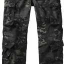 Men's Hiking Pants Waterproof Camo Work Cargo Pants Relaxed Fit Ripstop Tactical Pants with 8 Pockets No Belt (30)