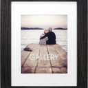 Malden International Designs Black Rustic Manhattan 8x10/11x14 Bevel Matted Photo Frame