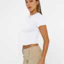 AUTOMET Women's Short Sleeve T-Shirt Basic Summer Workout Top Crew Neck Gym Crop Tee 2026 (M)