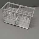 Sponge Holder for Kitchen Sink, 2 Tier Sink Caddy Organizer with High Brush Holder, Self-Draining Sponge Holder for Sinks, Soap Dispenser Organizer, Rustproof 304 Stainless Steel, White