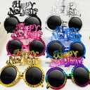 TURNMEON 6 Pairs Happy New Year 2026 Glasses New Years Eve Party Supplies Decorations, Glitter Glasses New Years Eve glasses Funny Sunglasses for New Year Celebration Photo Props Party Favors